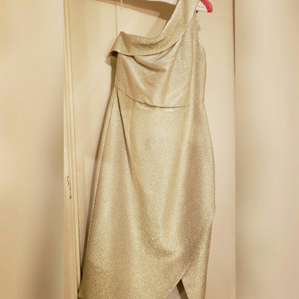 Top shop  Gold  One Shoulder dress